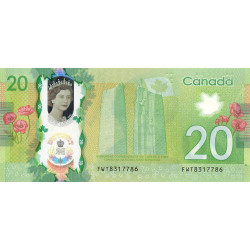 Canada - Pick 111 - 20 dollars - Série FWT - 2015 - Polymère commémoratif - Etat : NEUF