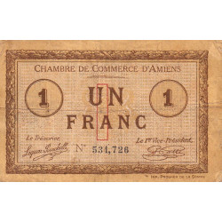 Amiens - Pirot 7-28 - 1 franc - 1915 - Etat : TB-