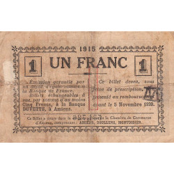 Amiens - Pirot 7-28 - 1 franc - 1915 - Etat : TB-