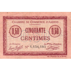 Amiens - Pirot 7-32 - 50 centimes - 1915 - Etat : TB