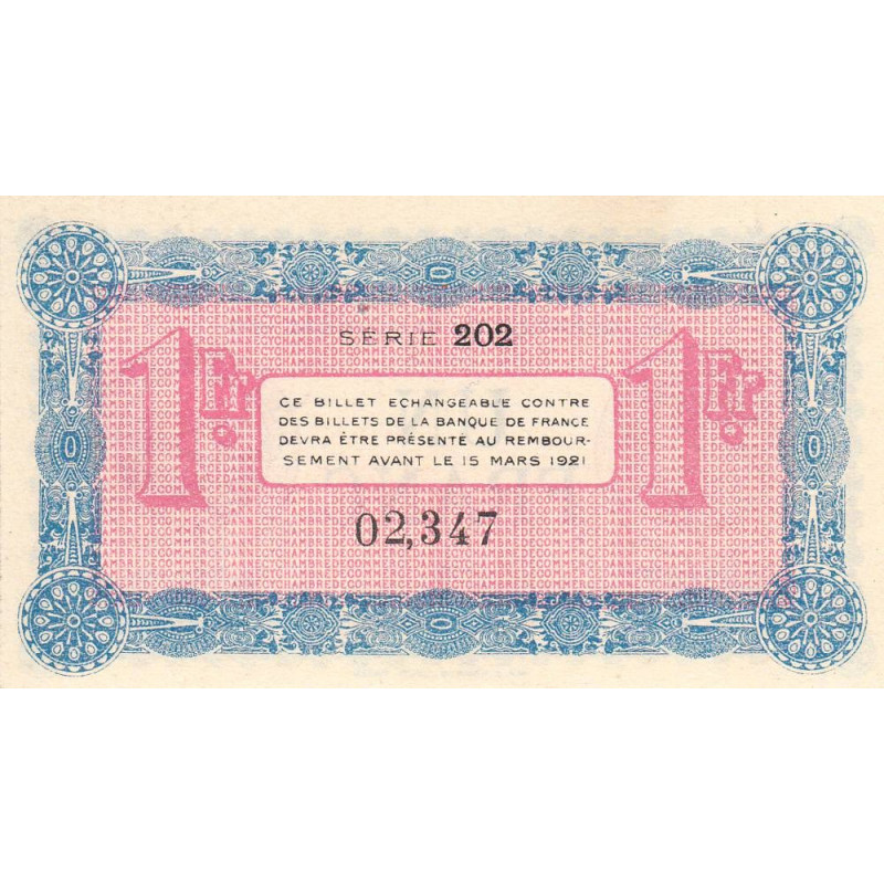 Billet des chambres de commerce Annecy 1 franc