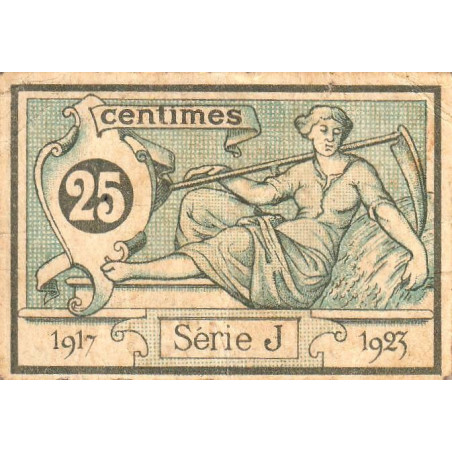 Aurillac (Cantal) - Pirot 16-11 - 25 centimes - Série J - 1917 - Etat : TB+