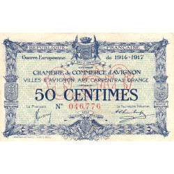 Avignon - Pirot 18-13 - 50 centimes - 11/08/1915 - Etat : TTB