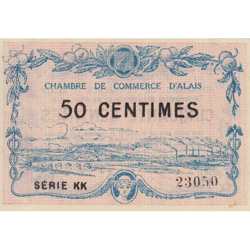 Alais (Alès) - Pirot 4-7 - 50 centimes - Série KK - 30/03/1916 - Etat : SPL