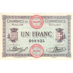 Macon et Bourg - Pirot 78-3 - 1 franc - Sans série - 01/09/1915 - Etat : SUP+