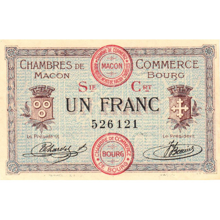 Macon et Bourg - Pirot 78-8 - 1 franc - Série Crt - 01/09/1915 - Etat : NEUF