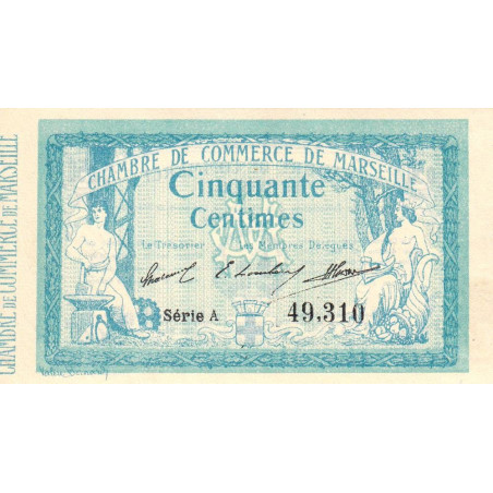 Marseille - Pirot 79-1 variété - 50 centimes - Série A - 12/08/1914 - Etat : NEUF