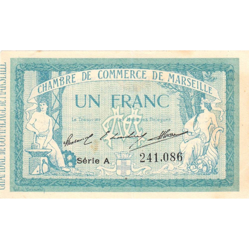 Marseille - Pirot 79-11 - 1 franc - Série A - 12/08/1914 - Etat : TTB