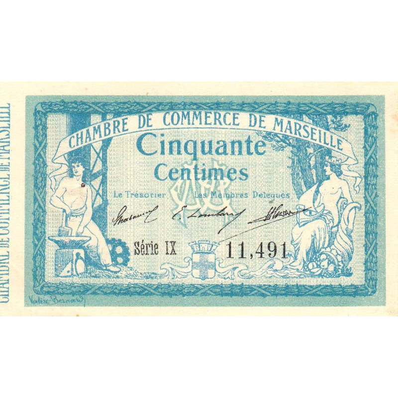 Marseille - Pirot 79-45 - 50 centimes - Série IX - 05/11/1915 - Etat : SUP