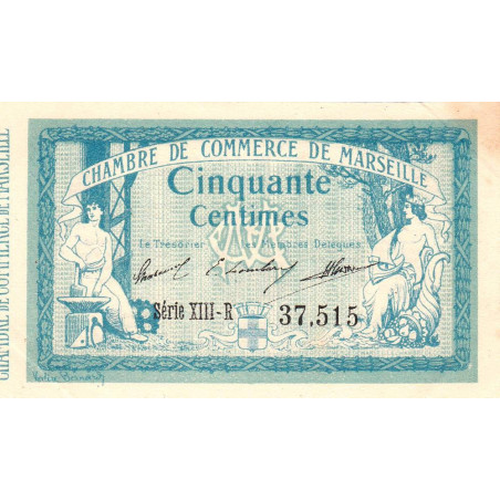 Marseille - Pirot 79-56  - 50 centimes - Série XIII-R - 05/11/1915 - Etat : TTB+