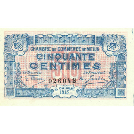 Melun - Pirot 80-1 variété - 50 centimes - 15/10/1915 - Etat : SUP+