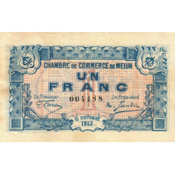 Melun - Pirot 80-3 variété - 1 franc - 15/10/1915 - Etat : TTB