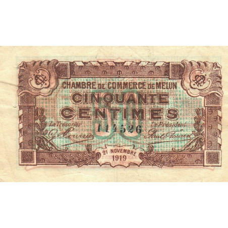 Melun - Pirot 80-7 - 50 centimes - 21/11/1919 - Etat : TB+