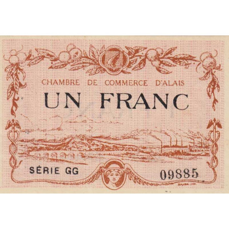 Alais (Alès) - Pirot 4-9 - 1 franc - Série GG - 30/03/1916 - Etat : SUP