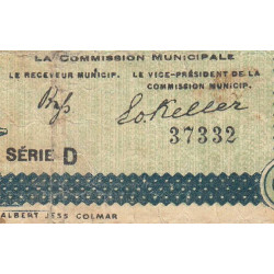 Colmar - Pirot 130-3 - 1 franc - Série D - 15/12/1918 - Etat : TB-