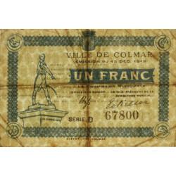 Colmar - Pirot 130-3 - 1 franc - Série D - 15/12/1918 - Etat : TB+