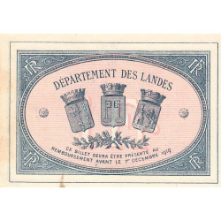 Mont-de-Marsan - Pirot 82-5 - 1 franc - Série P - 01/12/1914 - Etat : SUP