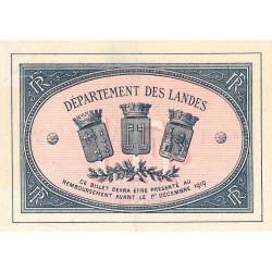 Mont-de-Marsan - Pirot 82-7 - 1 franc - Série AA - 01/12/1914 - Etat : SUP