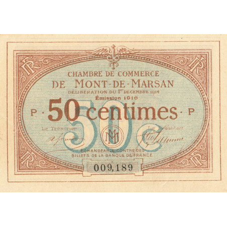Mont-de-Marsan - Pirot 82-12 - 50 centimes - Série P - 1916 - Etat : SPL