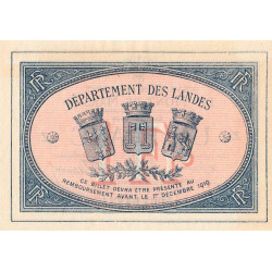 Mont-de-Marsan - Pirot 82-15 - 1 franc - Série Z - 1916 - Etat : SUP+