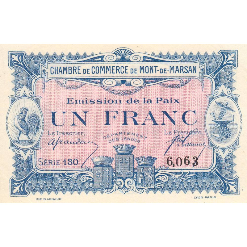 Mont-de-Marsan - Pirot 82-32 - 1 franc - Série 130 - Emission de la Paix - Etat : SPL
