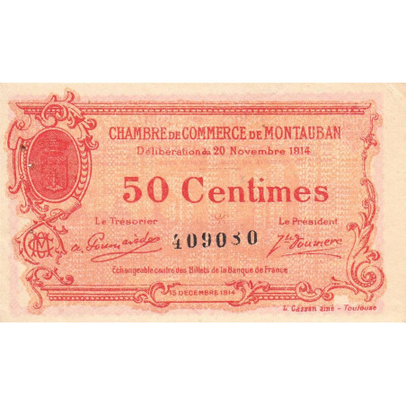 Montauban - Pirot 83-1 variété - 50 centimes - 1914 - Etat : SUP