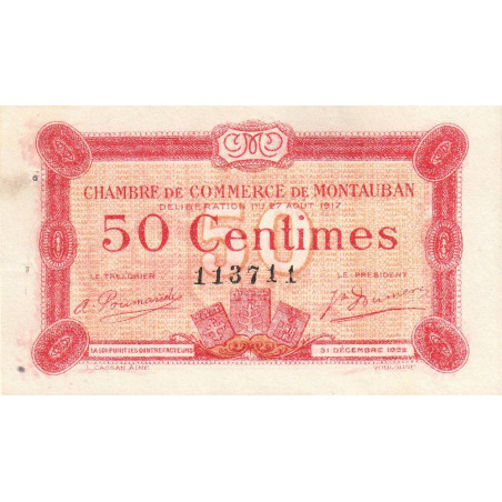 Montauban - Pirot 83-13 - 50 centimes - 1917 - Etat : SUP