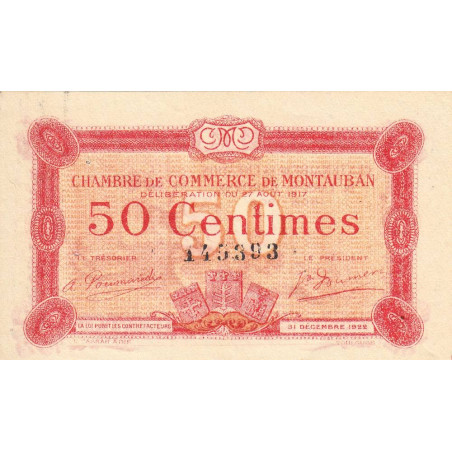 Montauban - Pirot 83-13 - 50 centimes - 1917 - Etat : SUP