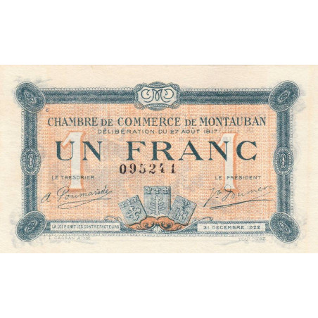 Montauban - Pirot 83-15 - 1 franc - 1917 - Etat : SUP