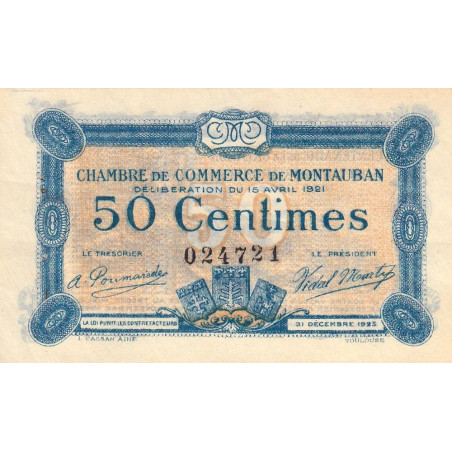 Montauban - Pirot 83-17 - 50 centimes - 1921 - Etat : SUP