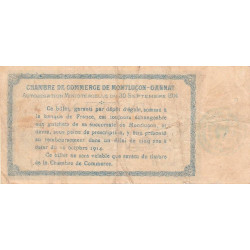 Montluçon-Gannat - Pirot 84-5 - 1 franc - Série B - 1914 - Etat : TB