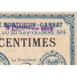 Montluçon-Gannat - Pirot 84-10 - 50 centimes - Série A - 1914 - Etat : TTB+