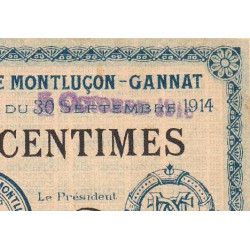 Montluçon-Gannat - Pirot 84-10 - 50 centimes - Série A - 1914 - Etat : SUP