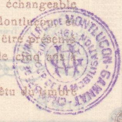 Montluçon-Gannat - Pirot non répertorié - 1 franc - Série B - 1915 - Etat : TTB+