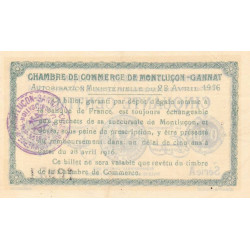 Montluçon-Gannat - Pirot 84-21 - 50 centimes - Série A - 1916 - Etat : SUP+