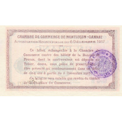 Montluçon-Gannat - Pirot 84-37c - 1 franc - Série B - 1917 - Etat : SPL