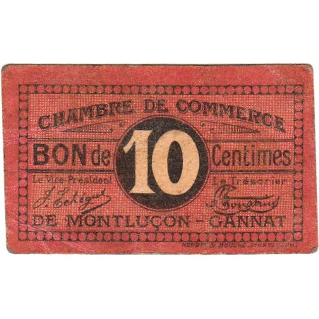 Montluçon-Gannat - Pirot 84-67 - 10 centimes - Etat : TB+