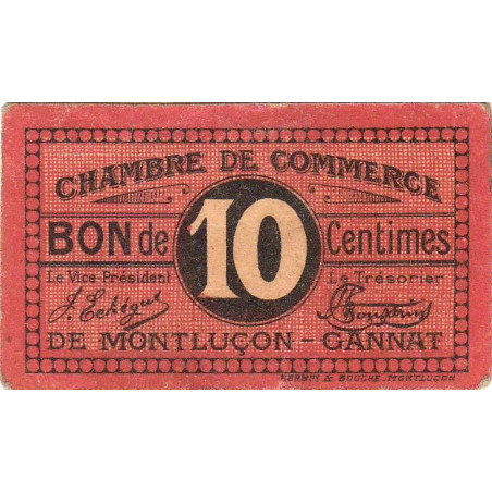 Montluçon-Gannat - Pirot 84-67b - 10 centimes - Etat : TTB