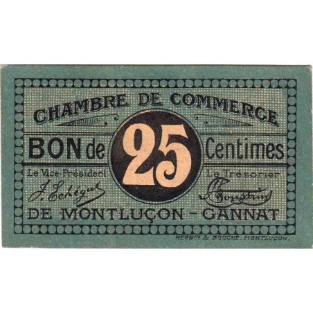 Montluçon-Gannat - Pirot 84-68b - 25 centimes - Etat : pr.NEUF