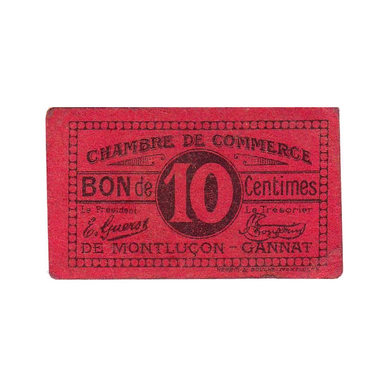 Montluçon-Gannat - Pirot 84-73a - 10 centimes - Etat : TTB