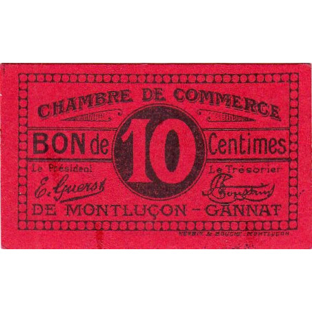 Montluçon-Gannat - Pirot 84-73a - 10 centimes - Etat : B+