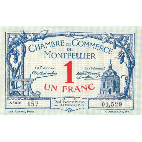 Montpellier - Pirot 85-18 - 1 franc - Série 157 - 11/10/1917 - Etat : SPL