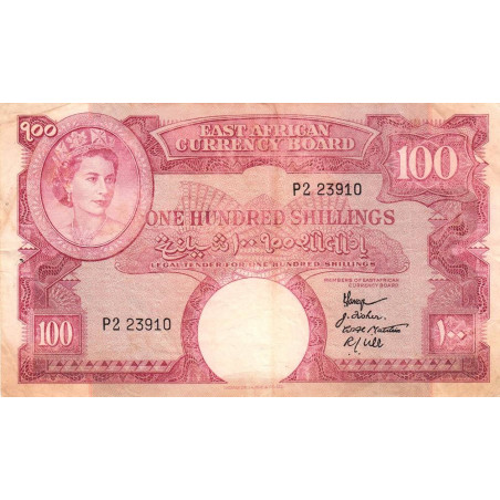 Afrique Orientale Britannique - Pick 40 - 100 shillings - Série P2 - 1958 - Etat : TB