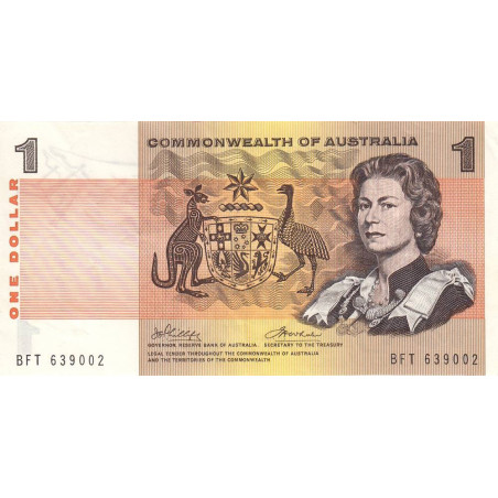 Australie - Pick 37d - 1 dollar - Série BFT - 1972 - Etat : TTB+