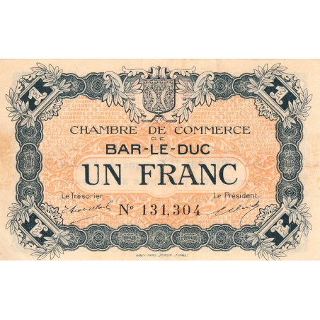 Bar-le-Duc - Pirot 19-3 - 1 franc - Sans date (1915) - Etat : SUP