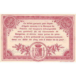 Bergerac - Pirot 24-8 variété - 50 centimes - Série C - 05/10/1914 - Etat : NEUF