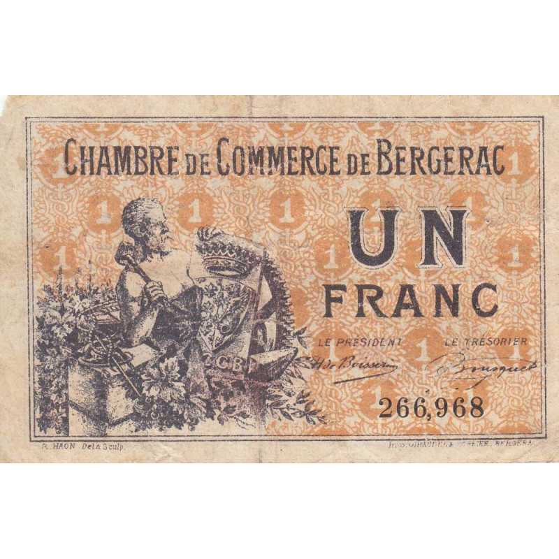 Bergerac - Pirot 24-40 - 1 franc - 10/09/1921 - Etat : TB-
