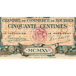 Bourges - Pirot 32-5 - Série C - 50 centimes - 1915 - Etat : SUP+