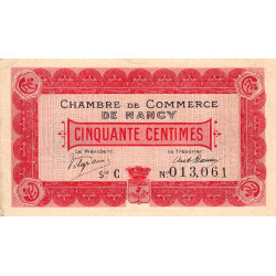 Nancy - Pirot 87-1 - 50 centimes - Série C - 09/09/1915 - Etat : TTB