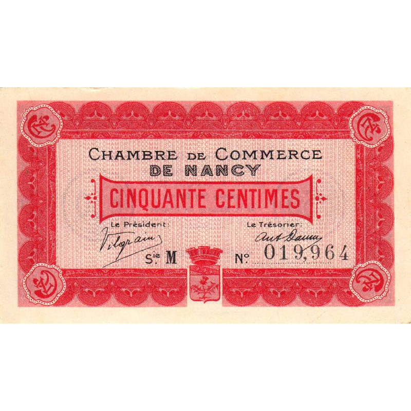 Nancy - Pirot 87-1 - 50 centimes - Série M - 09/09/1915 - Etat : SPL